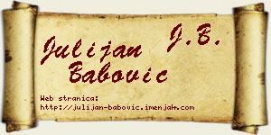 Julijan Babović vizit kartica